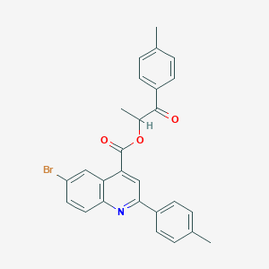 molecular formula C27H22BrNO3 B339724 1-(4-Methylphenyl)-1-oxopropan-2-yl 6-bromo-2-(4-methylphenyl)quinoline-4-carboxylate 