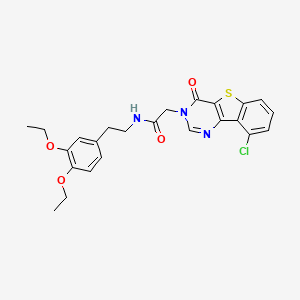 molecular formula C24H24ClN3O4S B3397246 2-(9-chloro-4-oxo[1]benzothieno[3,2-d]pyrimidin-3(4H)-yl)-N-[2-(3,4-diethoxyphenyl)ethyl]acetamide CAS No. 1021210-59-2