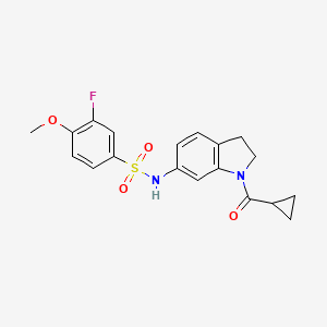 molecular formula C19H19FN2O4S B3397268 N-(1-(cyclopropanecarbonyl)indolin-6-yl)-3-fluoro-4-methoxybenzenesulfonamide CAS No. 1021210-73-0