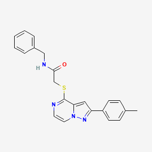 molecular formula C22H20N4OS B3397280 N-benzyl-2-{[2-(4-methylphenyl)pyrazolo[1,5-a]pyrazin-4-yl]thio}acetamide CAS No. 1021210-91-2