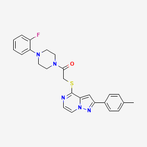 molecular formula C25H24FN5OS B3397307 4-({2-[4-(2-Fluorophenyl)piperazin-1-yl]-2-oxoethyl}thio)-2-(4-methylphenyl)pyrazolo[1,5-a]pyrazine CAS No. 1021211-08-4