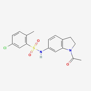 molecular formula C17H17ClN2O3S B3397308 N-(1-acetylindolin-6-yl)-5-chloro-2-methylbenzenesulfonamide CAS No. 1021211-12-0
