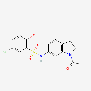 molecular formula C17H17ClN2O4S B3397312 N-(1-acetylindolin-6-yl)-5-chloro-2-methoxybenzenesulfonamide CAS No. 1021211-15-3