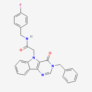 molecular formula C26H21FN4O2 B3397332 2-(3-benzyl-4-oxo-3,4-dihydro-5H-pyrimido[5,4-b]indol-5-yl)-N-(4-fluorobenzyl)acetamide CAS No. 1021211-85-7