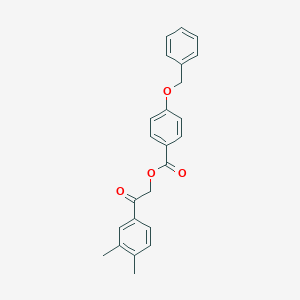 molecular formula C24H22O4 B339734 2-(3,4-Dimethylphenyl)-2-oxoethyl 4-(benzyloxy)benzoate 