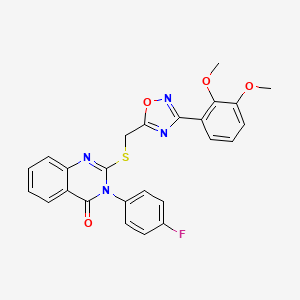 molecular formula C25H19FN4O4S B3397341 2-(((3-(2,3-dimethoxyphenyl)-1,2,4-oxadiazol-5-yl)methyl)thio)-3-(4-fluorophenyl)quinazolin-4(3H)-one CAS No. 1021213-03-5