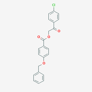 molecular formula C22H17ClO4 B339736 2-(4-Chlorophenyl)-2-oxoethyl 4-(benzyloxy)benzoate 