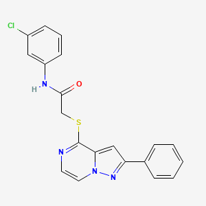 molecular formula C20H15ClN4OS B3397372 N-(3-chlorophenyl)-2-[(2-phenylpyrazolo[1,5-a]pyrazin-4-yl)thio]acetamide CAS No. 1021216-11-4