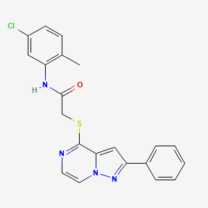 molecular formula C21H17ClN4OS B3397403 N-(5-chloro-2-methylphenyl)-2-[(2-phenylpyrazolo[1,5-a]pyrazin-4-yl)thio]acetamide CAS No. 1021216-35-2