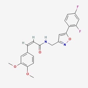 molecular formula C21H18F2N2O4 B3397413 (Z)-N-((5-(2,4-difluorophenyl)isoxazol-3-yl)methyl)-3-(3,4-dimethoxyphenyl)acrylamide CAS No. 1021216-57-8