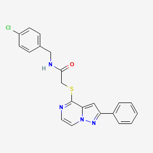 molecular formula C21H17ClN4OS B3397420 N-(4-chlorobenzyl)-2-[(2-phenylpyrazolo[1,5-a]pyrazin-4-yl)thio]acetamide CAS No. 1021216-64-7