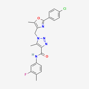 1-{[2-(4-chlorophenyl)-5-methyl-1,3-oxazol-4-yl]methyl}-N-(3-fluoro-4-methylphenyl)-5-methyl-1H-1,2,3-triazole-4-carboxamide