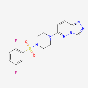 molecular formula C15H14F2N6O2S B3397436 6-(4-((2,5-Difluorophenyl)sulfonyl)piperazin-1-yl)-[1,2,4]triazolo[4,3-b]pyridazine CAS No. 1021217-02-6