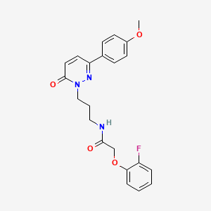 molecular formula C22H22FN3O4 B3397448 2-(2-fluorophenoxy)-N-(3-(3-(4-methoxyphenyl)-6-oxopyridazin-1(6H)-yl)propyl)acetamide CAS No. 1021217-24-2