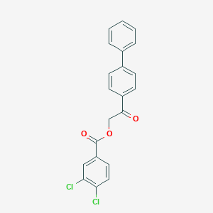 molecular formula C21H14Cl2O3 B339745 2-[1,1'-Biphenyl]-4-yl-2-oxoethyl 3,4-dichlorobenzoate 