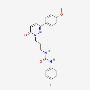 molecular formula C21H21FN4O3 B3397451 1-(4-fluorophenyl)-3-(3-(3-(4-methoxyphenyl)-6-oxopyridazin-1(6H)-yl)propyl)urea CAS No. 1021217-28-6