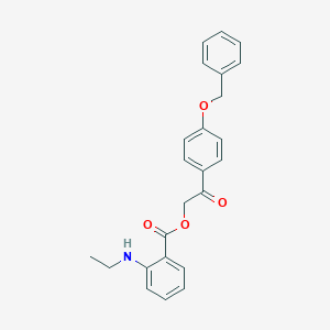 molecular formula C24H23NO4 B339749 2-[4-(Benzyloxy)phenyl]-2-oxoethyl 2-(ethylamino)benzoate 