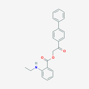 molecular formula C23H21NO3 B339750 2-[1,1'-Biphenyl]-4-yl-2-oxoethyl 2-(ethylamino)benzoate 