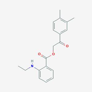 molecular formula C19H21NO3 B339751 2-(3,4-Dimethylphenyl)-2-oxoethyl 2-(ethylamino)benzoate 