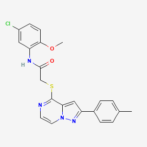 molecular formula C22H19ClN4O2S B3397527 N-(5-chloro-2-methoxyphenyl)-2-{[2-(4-methylphenyl)pyrazolo[1,5-a]pyrazin-4-yl]thio}acetamide CAS No. 1021219-76-0