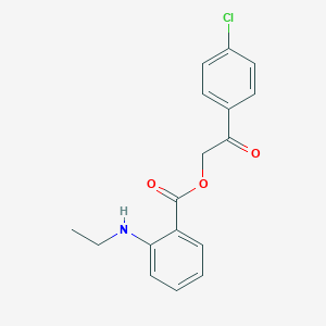 molecular formula C17H16ClNO3 B339753 2-(4-Chlorophenyl)-2-oxoethyl 2-(ethylamino)benzoate 