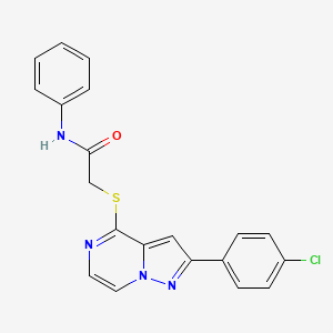 2-{[2-(4-chlorophenyl)pyrazolo[1,5-a]pyrazin-4-yl]sulfanyl}-N-phenylacetamide