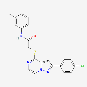 molecular formula C21H17ClN4OS B3397545 2-{[2-(4-chlorophenyl)pyrazolo[1,5-a]pyrazin-4-yl]sulfanyl}-N-(3-methylphenyl)acetamide CAS No. 1021219-94-2