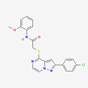 molecular formula C21H17ClN4O2S B3397553 2-{[2-(4-chlorophenyl)pyrazolo[1,5-a]pyrazin-4-yl]sulfanyl}-N-(2-methoxyphenyl)acetamide CAS No. 1021219-97-5