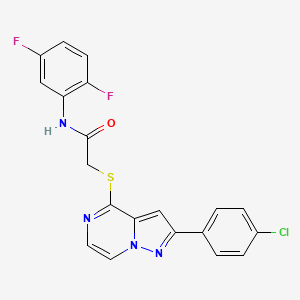 molecular formula C20H13ClF2N4OS B3397601 2-{[2-(4-chlorophenyl)pyrazolo[1,5-a]pyrazin-4-yl]sulfanyl}-N-(2,5-difluorophenyl)acetamide CAS No. 1021220-27-8