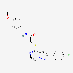 molecular formula C22H19ClN4O2S B3397639 2-{[2-(4-chlorophenyl)pyrazolo[1,5-a]pyrazin-4-yl]thio}-N-(4-methoxybenzyl)acetamide CAS No. 1021220-49-4