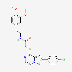 molecular formula C24H23ClN4O3S B3397640 2-{[2-(4-chlorophenyl)pyrazolo[1,5-a]pyrazin-4-yl]sulfanyl}-N-[2-(3,4-dimethoxyphenyl)ethyl]acetamide CAS No. 1021220-55-2