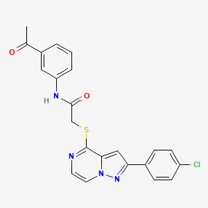 N-(3-acetylphenyl)-2-{[2-(4-chlorophenyl)pyrazolo[1,5-a]pyrazin-4-yl]sulfanyl}acetamide