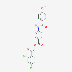 molecular formula C23H17Cl2NO5 B339767 2-(2,4-Dichlorophenyl)-2-oxoethyl 4-[(4-methoxybenzoyl)amino]benzoate 