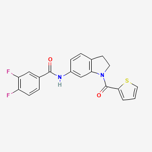 molecular formula C20H14F2N2O2S B3397676 3,4-difluoro-N-(1-(thiophene-2-carbonyl)indolin-6-yl)benzamide CAS No. 1021220-92-7