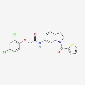molecular formula C21H16Cl2N2O3S B3397681 2-(2,4-dichlorophenoxy)-N-(1-(thiophene-2-carbonyl)indolin-6-yl)acetamide CAS No. 1021220-96-1