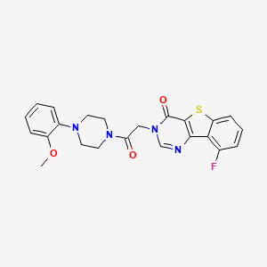 molecular formula C23H21FN4O3S B3397688 9-fluoro-3-{2-[4-(2-methoxyphenyl)piperazin-1-yl]-2-oxoethyl}[1]benzothieno[3,2-d]pyrimidin-4(3H)-one CAS No. 1021220-97-2