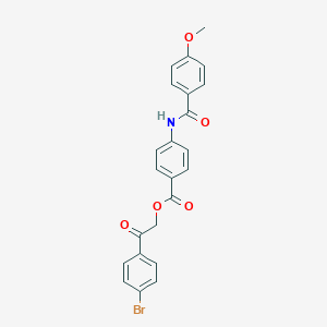 molecular formula C23H18BrNO5 B339769 2-(4-Bromophenyl)-2-oxoethyl 4-[(4-methoxybenzoyl)amino]benzoate 