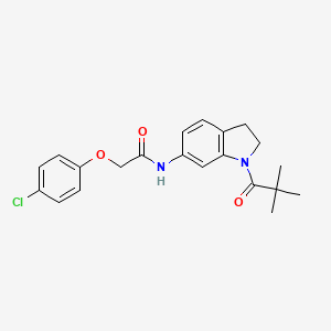 molecular formula C21H23ClN2O3 B3397701 2-(4-chlorophenoxy)-N-(1-pivaloylindolin-6-yl)acetamide CAS No. 1021221-28-2