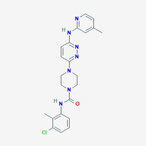 molecular formula C22H24ClN7O B3397711 N-(3-chloro-2-methylphenyl)-4-(6-((4-methylpyridin-2-yl)amino)pyridazin-3-yl)piperazine-1-carboxamide CAS No. 1021221-69-1