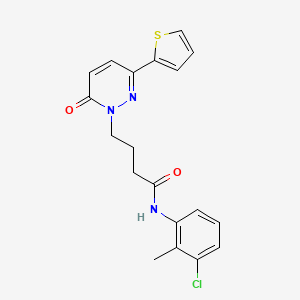 molecular formula C19H18ClN3O2S B3397718 N-(3-chloro-2-methylphenyl)-4-(6-oxo-3-(thiophen-2-yl)pyridazin-1(6H)-yl)butanamide CAS No. 1021221-86-2