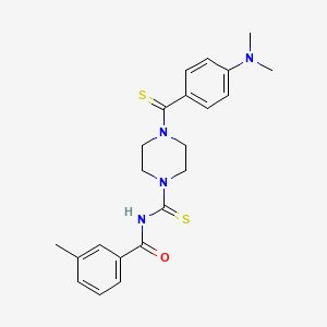 molecular formula C22H26N4OS2 B3397722 N-(4-(4-(dimethylamino)phenylcarbonothioyl)piperazine-1-carbonothioyl)-3-methylbenzamide CAS No. 1021221-91-9