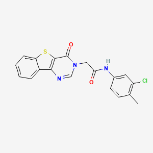 molecular formula C19H14ClN3O2S B3397728 N-(3-chloro-4-methylphenyl)-2-(4-oxo[1]benzothieno[3,2-d]pyrimidin-3(4H)-yl)acetamide CAS No. 1021222-42-3