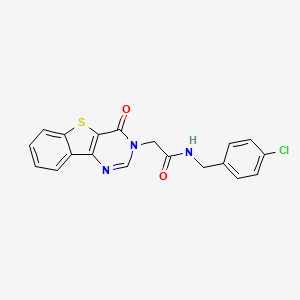 molecular formula C19H14ClN3O2S B3397729 N-(4-chlorobenzyl)-2-(4-oxo[1]benzothieno[3,2-d]pyrimidin-3(4H)-yl)acetamide CAS No. 1021222-45-6