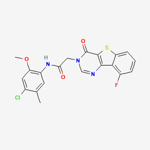 molecular formula C20H15ClFN3O3S B3397747 N-(4-chloro-2-methoxy-5-methylphenyl)-2-(9-fluoro-4-oxo[1]benzothieno[3,2-d]pyrimidin-3(4H)-yl)acetamide CAS No. 1021222-51-4