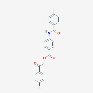 molecular formula C23H18FNO4 B339775 2-(4-Fluorophenyl)-2-oxoethyl 4-[(4-methylbenzoyl)amino]benzoate 
