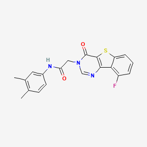 molecular formula C20H16FN3O2S B3397753 N-(3,4-dimethylphenyl)-2-(9-fluoro-4-oxo[1]benzothieno[3,2-d]pyrimidin-3(4H)-yl)acetamide CAS No. 1021222-53-6