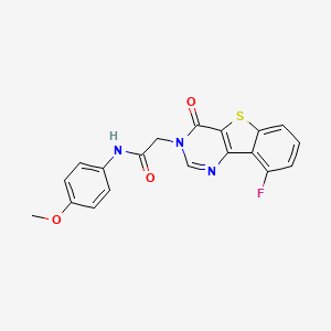 molecular formula C19H14FN3O3S B3397760 2-(9-fluoro-4-oxo[1]benzothieno[3,2-d]pyrimidin-3(4H)-yl)-N-(4-methoxyphenyl)acetamide CAS No. 1021222-56-9