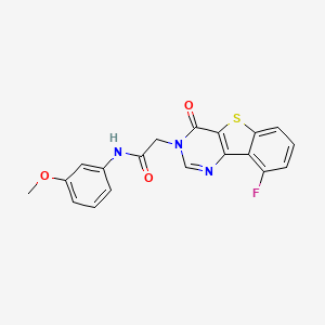 molecular formula C19H14FN3O3S B3397766 2-(9-fluoro-4-oxo[1]benzothieno[3,2-d]pyrimidin-3(4H)-yl)-N-(3-methoxyphenyl)acetamide CAS No. 1021222-59-2