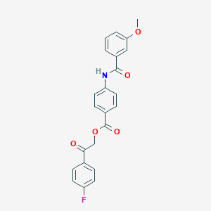 molecular formula C23H18FNO5 B339777 2-(4-Fluorophenyl)-2-oxoethyl 4-[(3-methoxybenzoyl)amino]benzoate 
