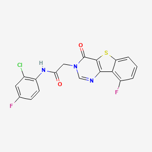 molecular formula C18H10ClF2N3O2S B3397774 N-(2-chloro-4-fluorophenyl)-2-(9-fluoro-4-oxo[1]benzothieno[3,2-d]pyrimidin-3(4H)-yl)acetamide CAS No. 1021222-62-7